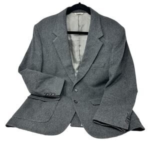 VTG Cashmere Wool Sports Coat Jacket Men SZ 42 Old Money Tailored Preppy Blazer